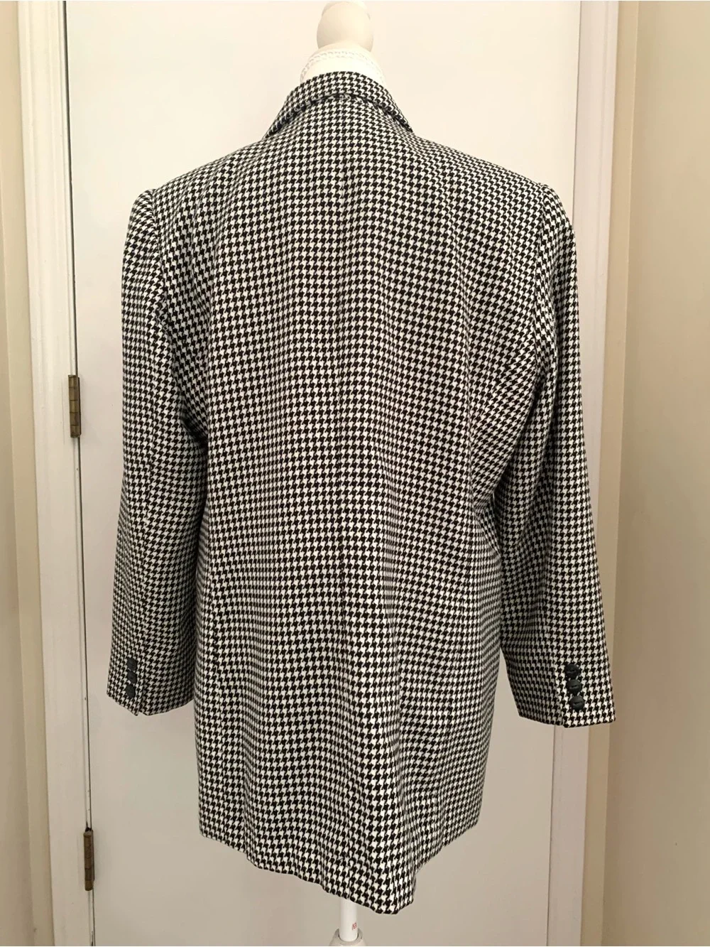Vintage Women’s Houndstooth Blazer Jacket Lined Sz XL Business Professional 90s
